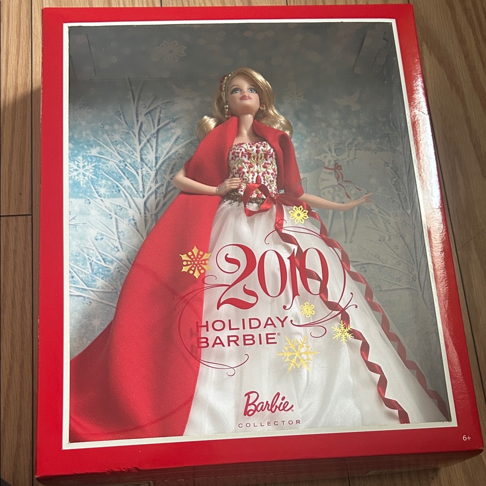 Festive Holiday Doll in Red and White Ensemble